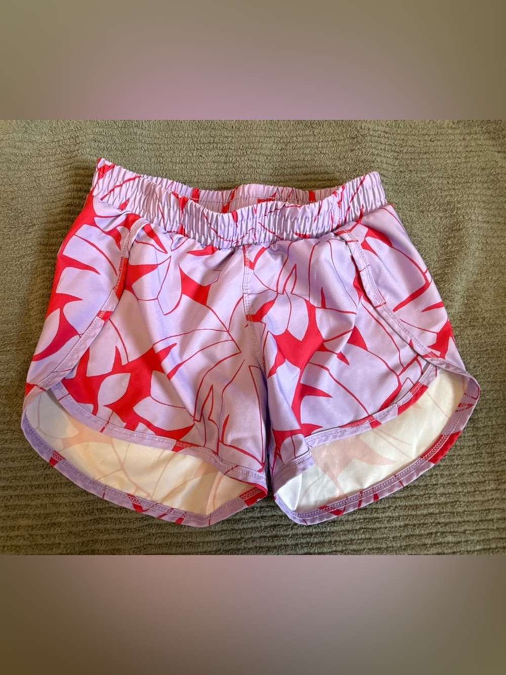 all in motion Lavender Shorts with Bright Pink Floral Design